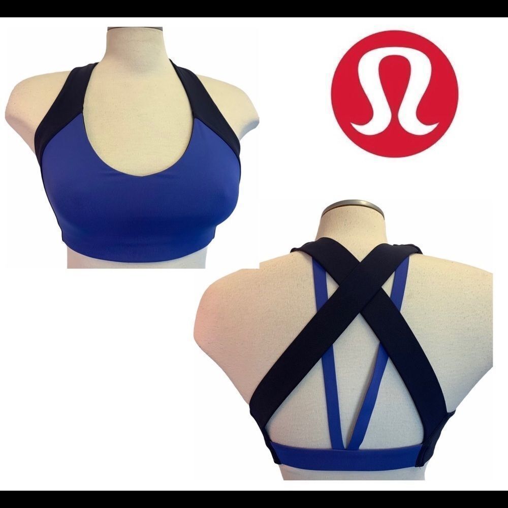 Lululemon blue black sports bra size 4